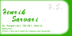 henrik sarvari business card